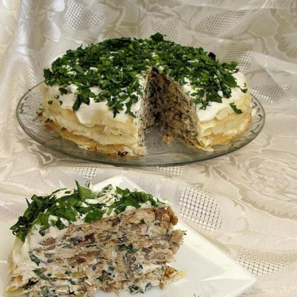 Печёночный торт из куриной печени