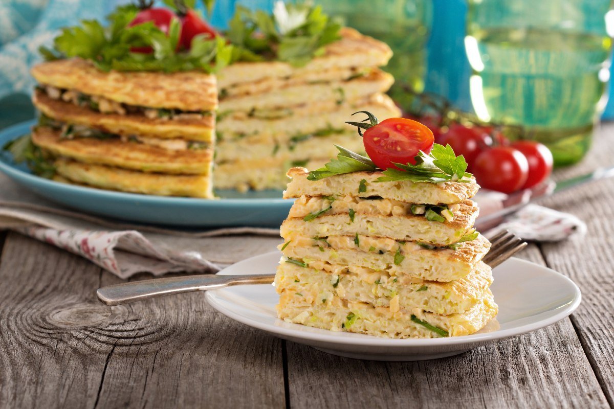 Блинчатый пирог с мясом