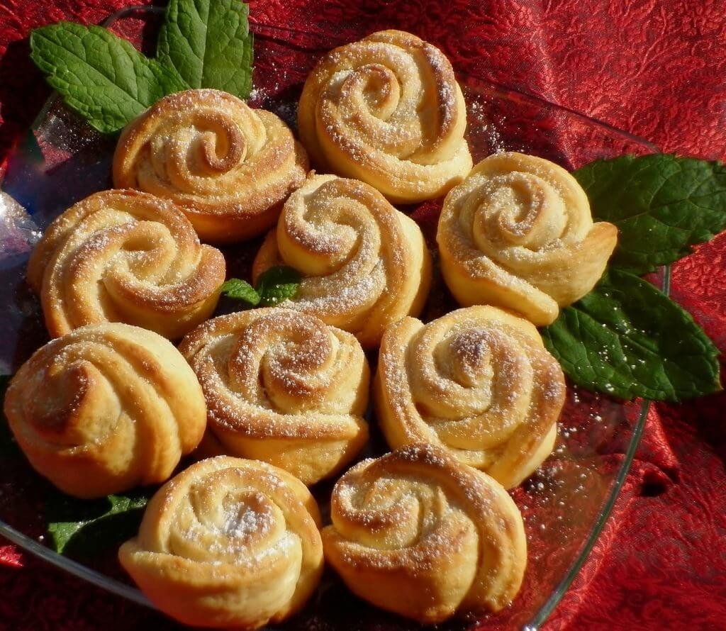 Печенье розочки с грецким орехом