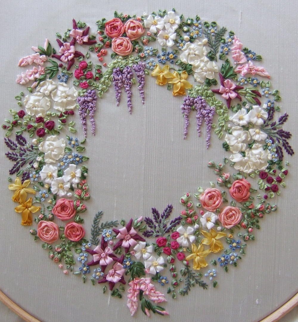 Ribbon Embroidery вышивка лентами