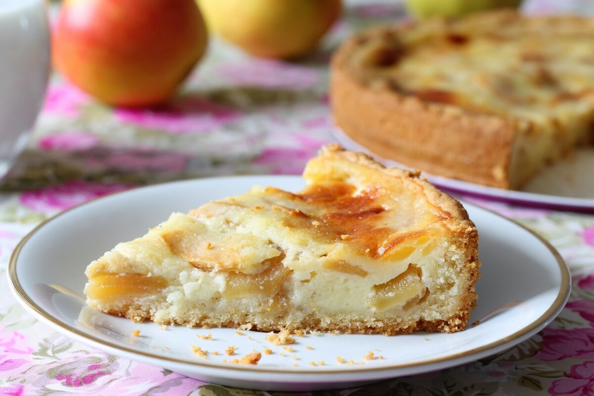 Пирог с персиками