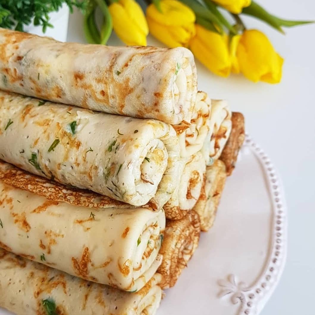 Блины с семгой и маскарпоне