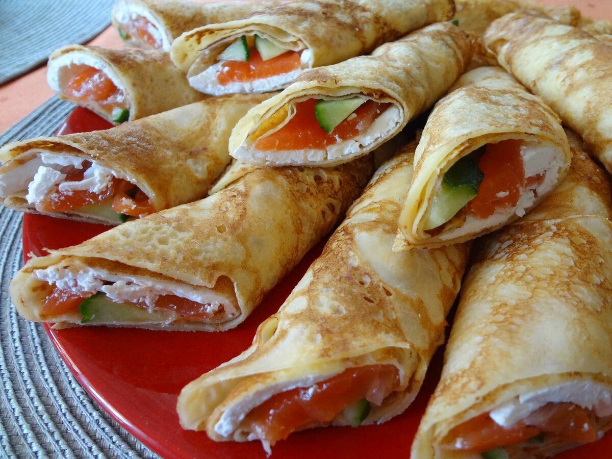 Блинчики с сыром и зеленью