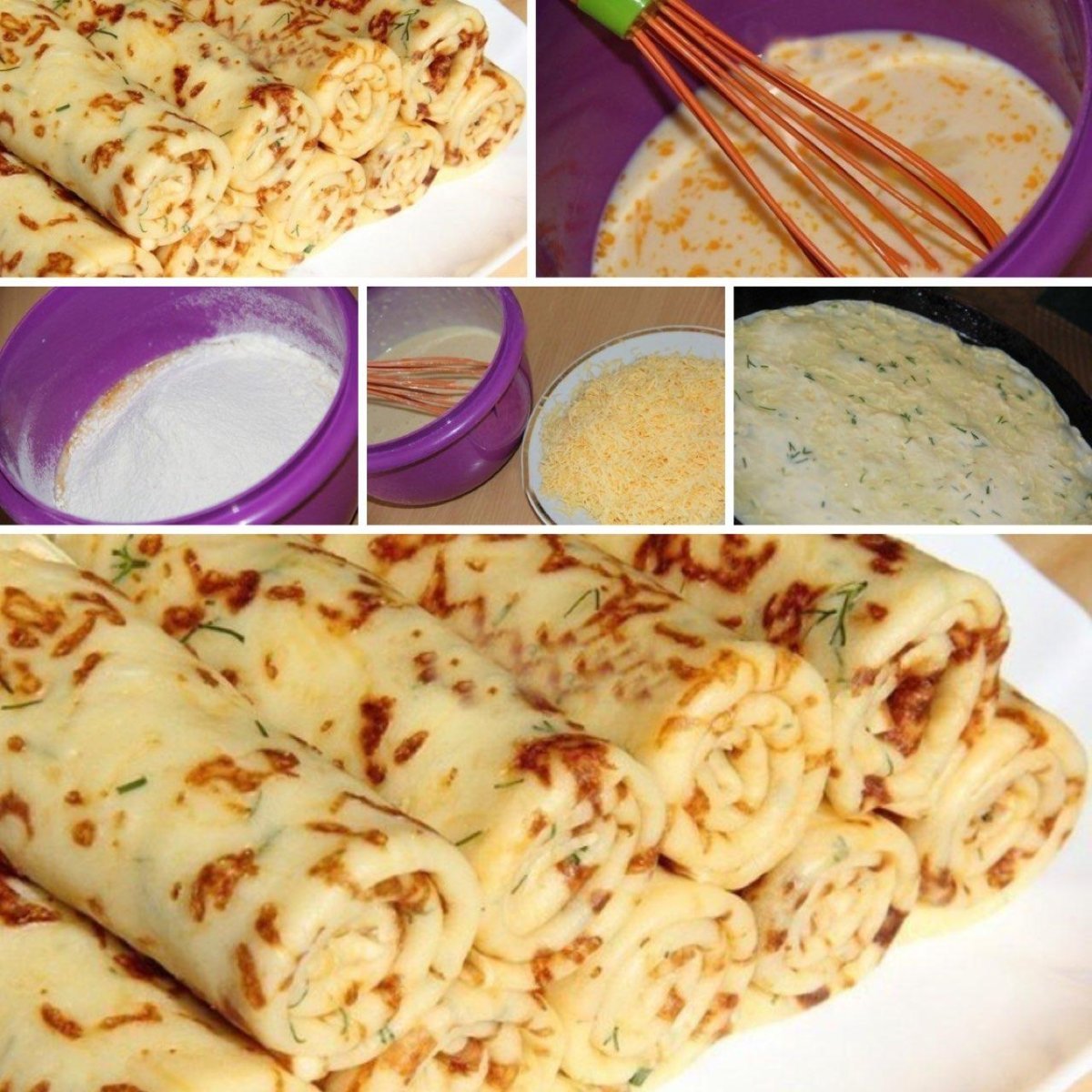 Сырные блинчики с зеленью