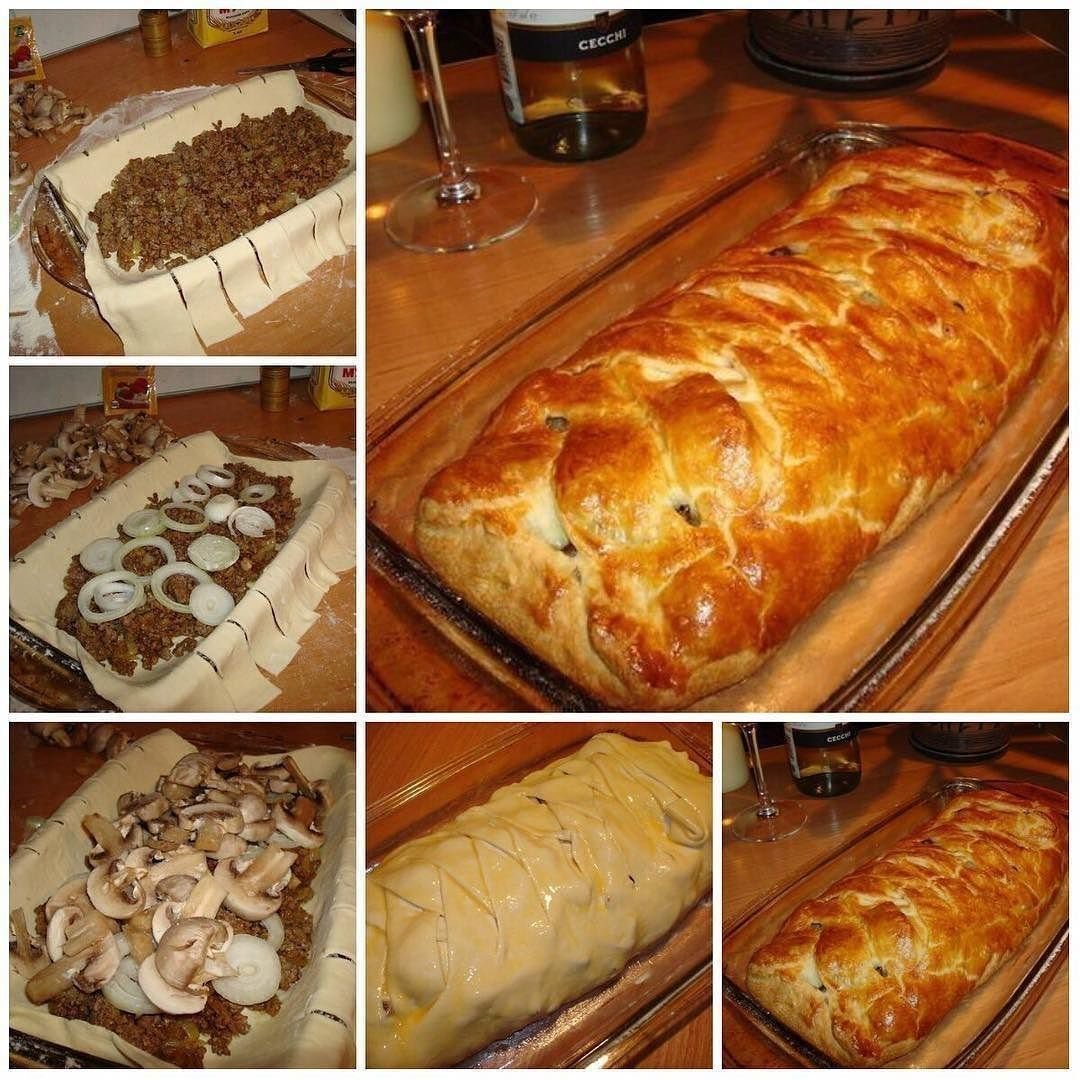 Выпечка из дрожжевого теста с мясом
