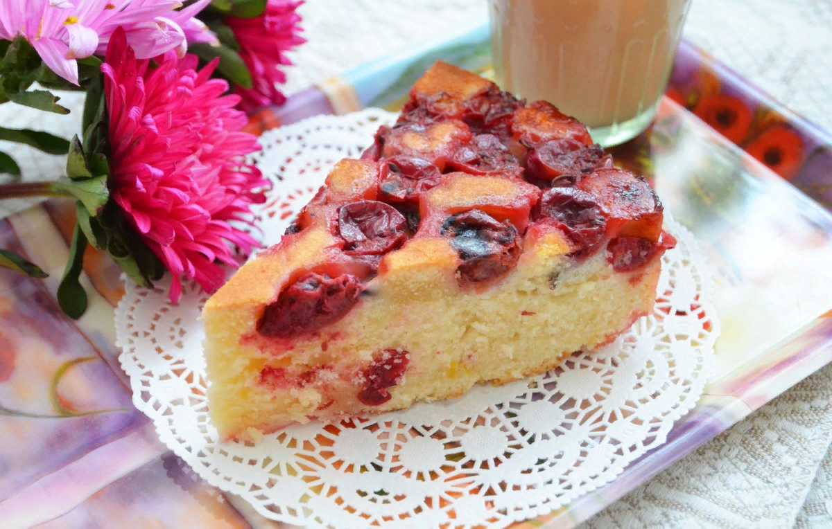 Цветаевский пирог с малиной
