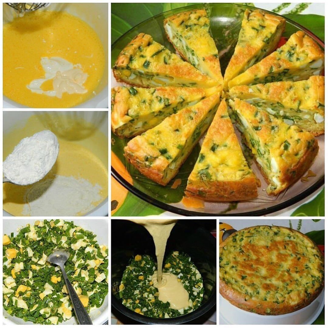 Пирог с луком и яйцом