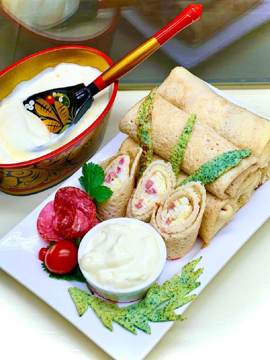 Блинчики с сырной начинкой