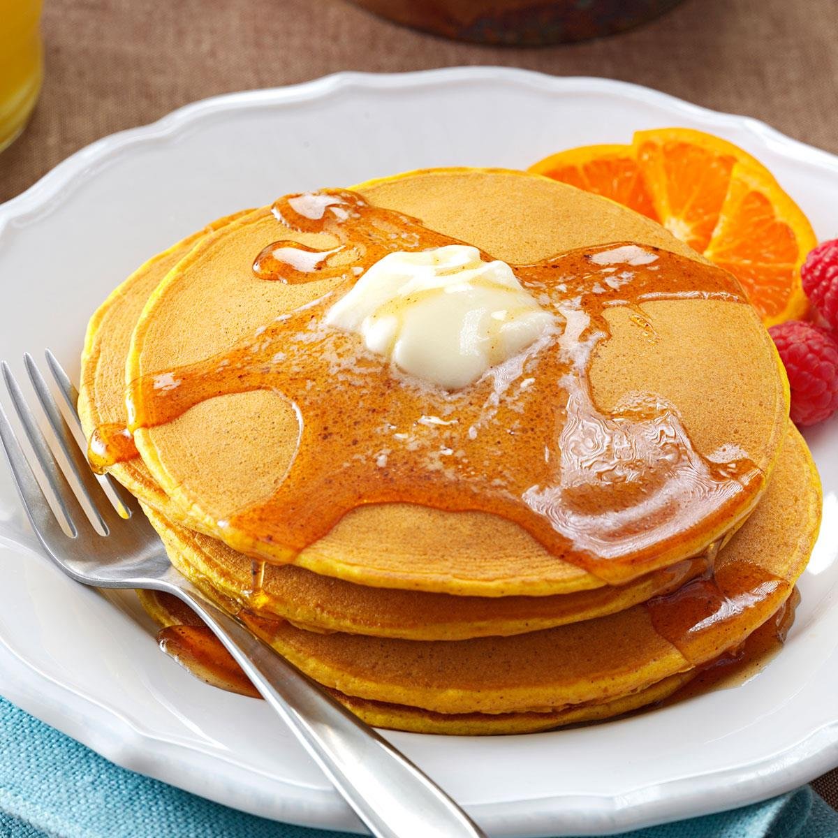 Pumpkin Pancakes with Orange confit