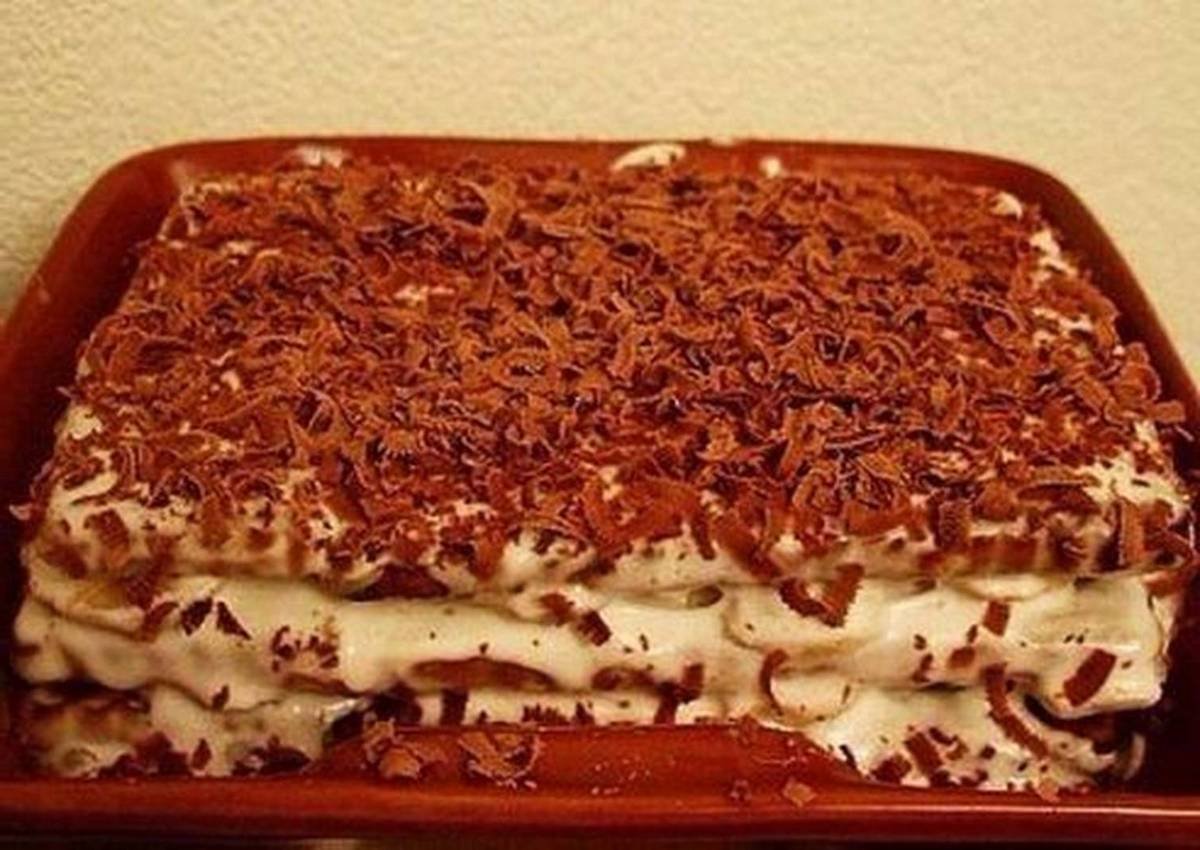 Торт с бананами и сметаной