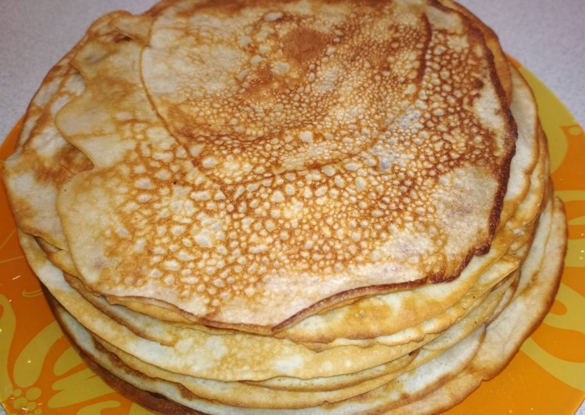 Блины в бутылке на молоке