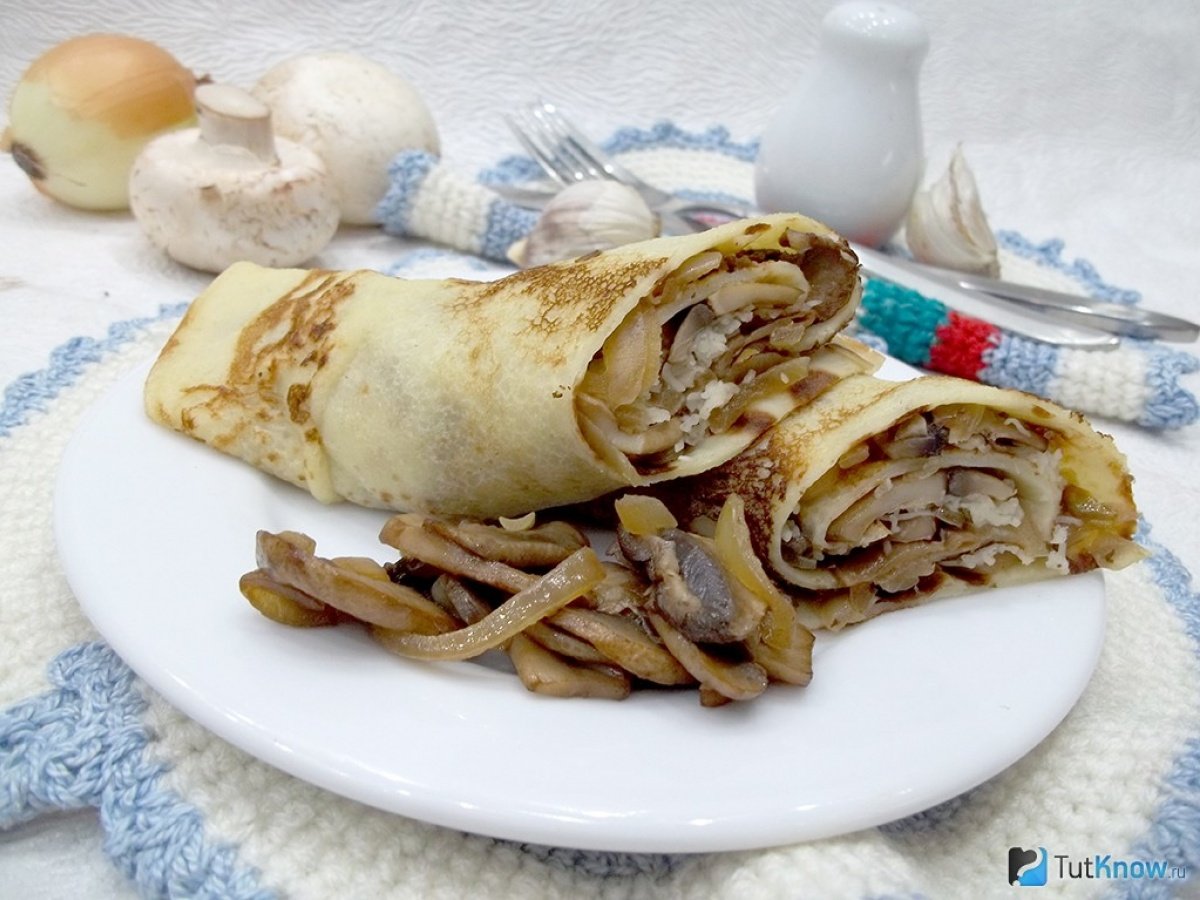 Блинчики с грибами