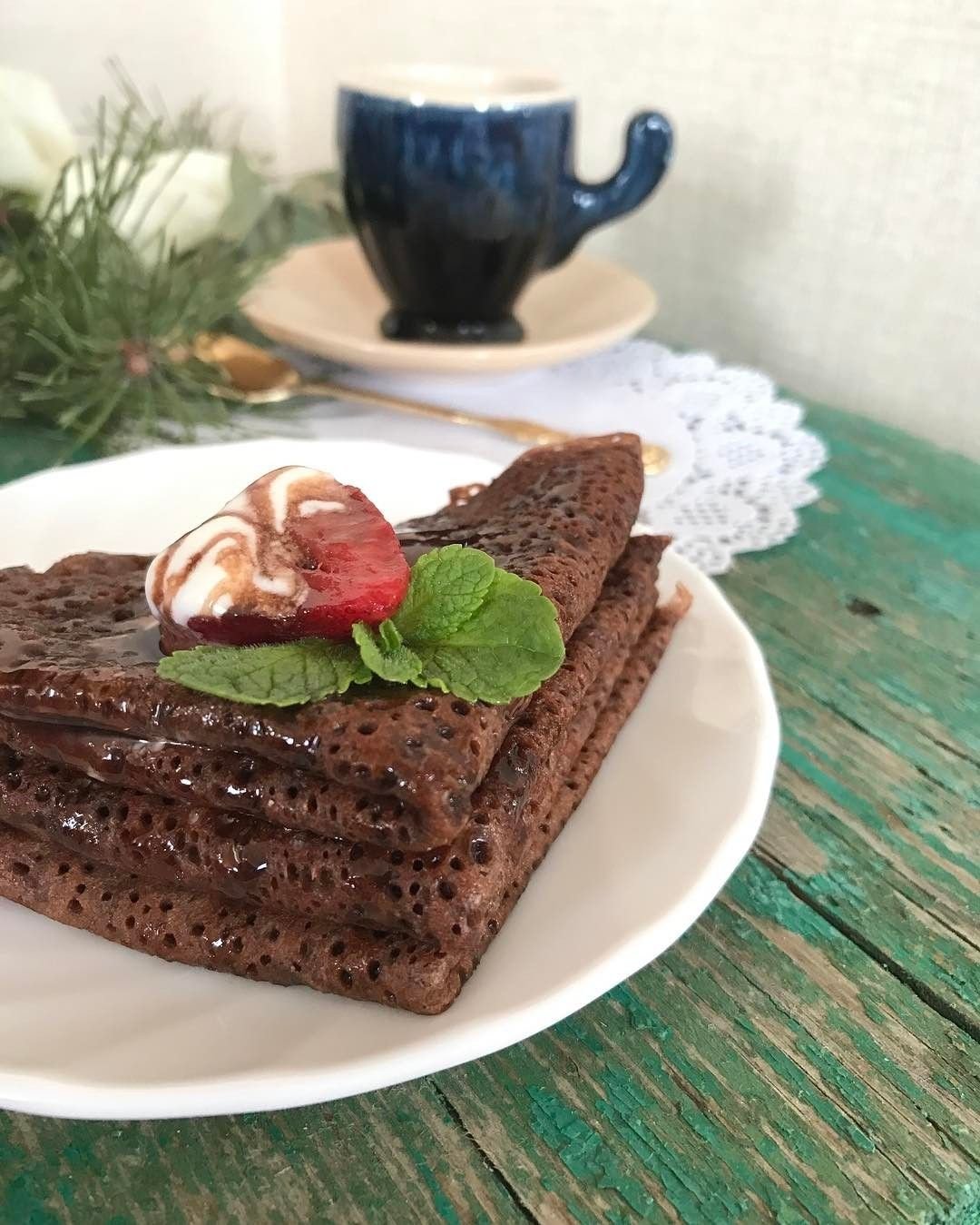 Шоколадные блинчики с какао