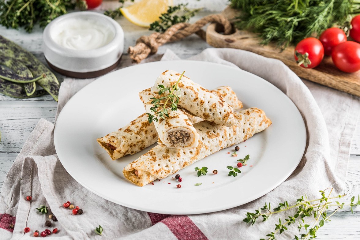 Фаршированные блинчики с фаршем