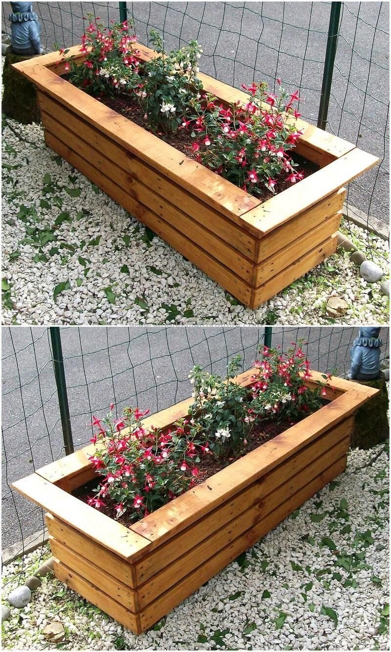 Ящики из паллет для цветов
