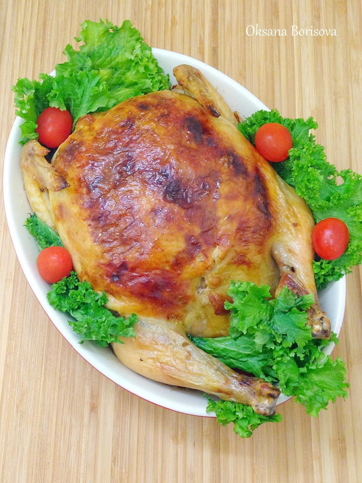 Курица фаршированная блинами