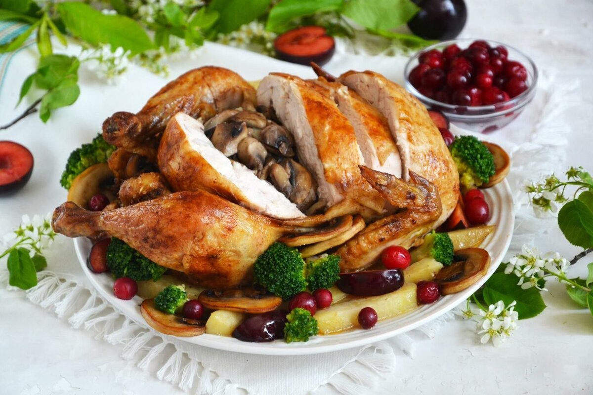 Украшение курицы на праздничный стол