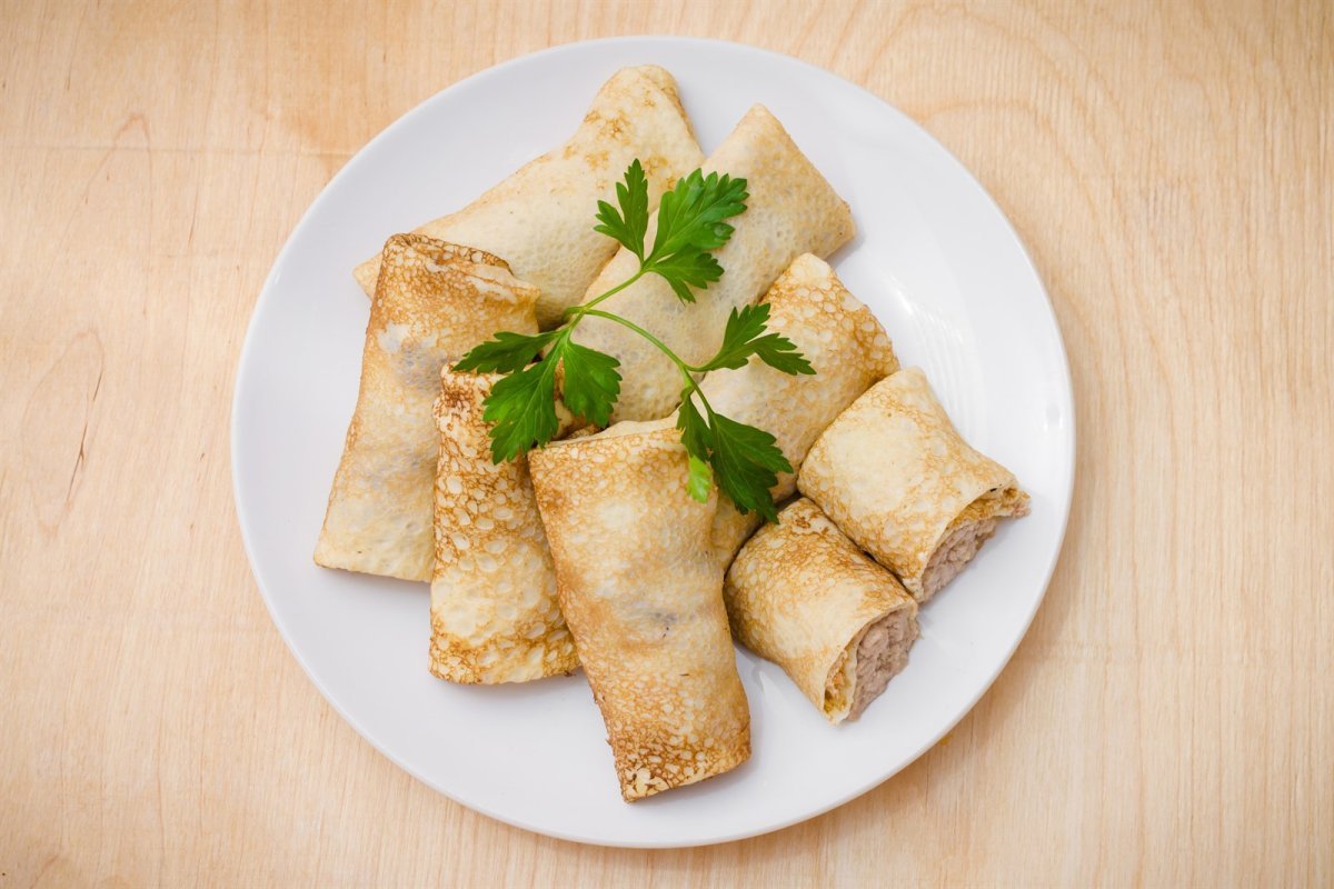 Блины фаршированные яблоками