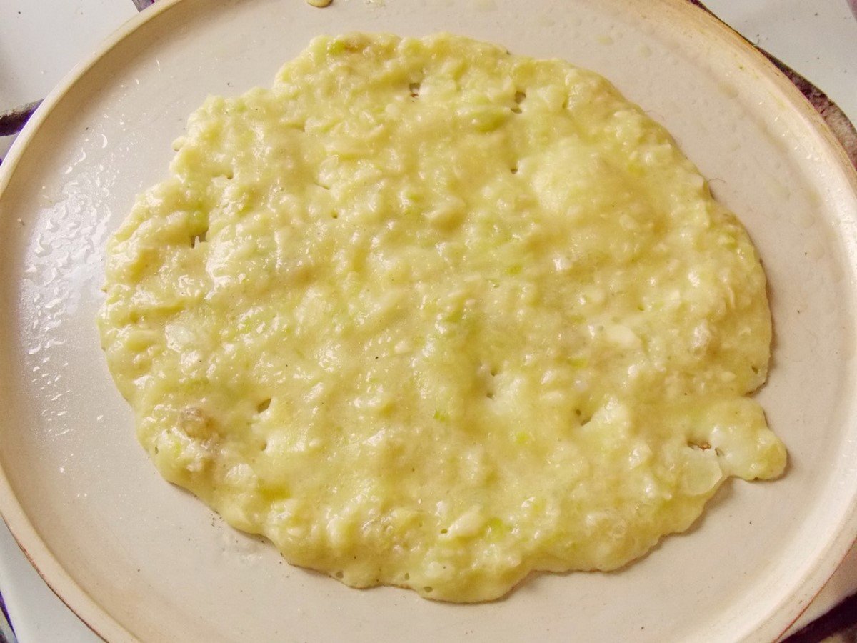 Завтрак из кабачкового блина