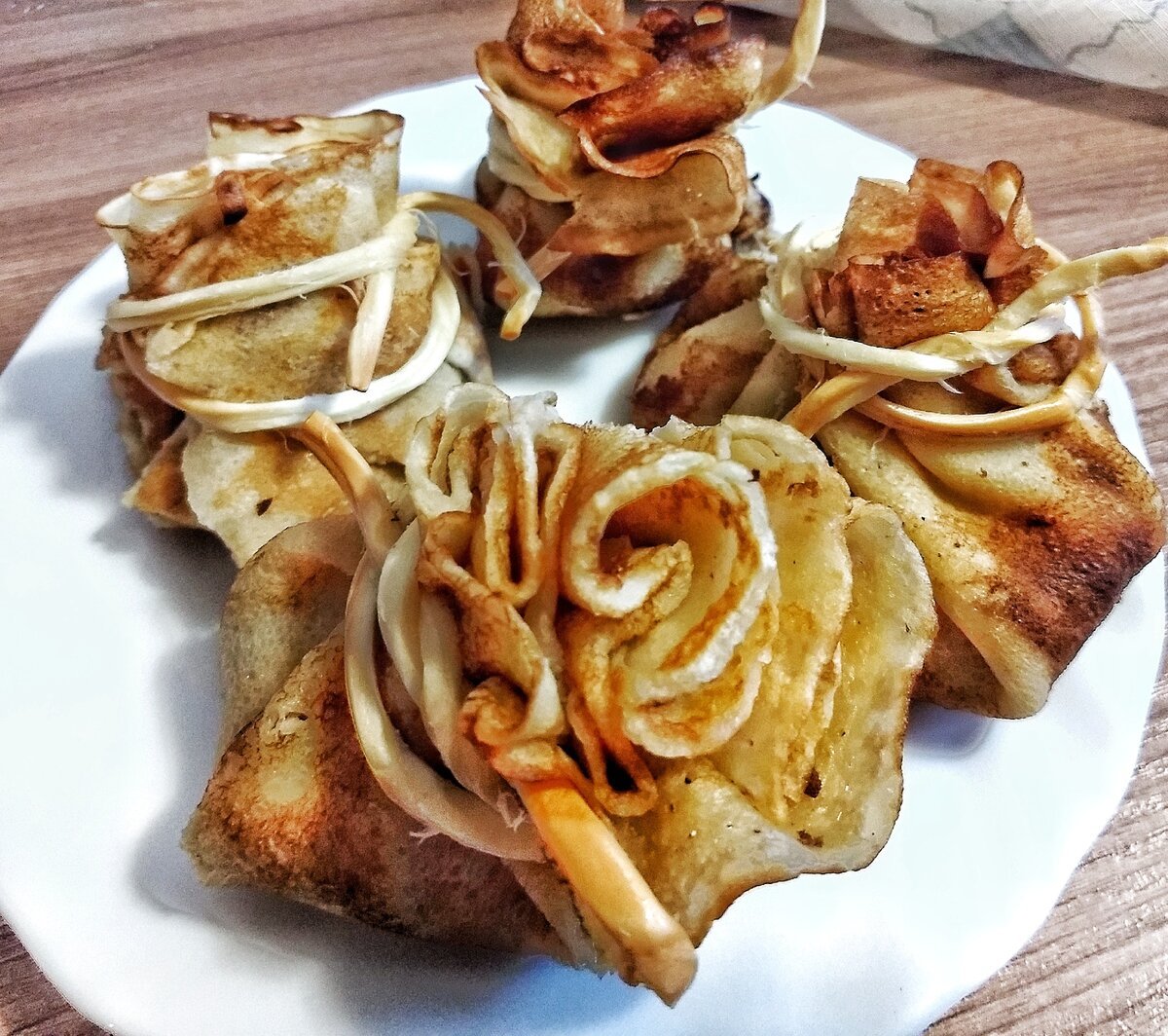Мешочки из блинчиков