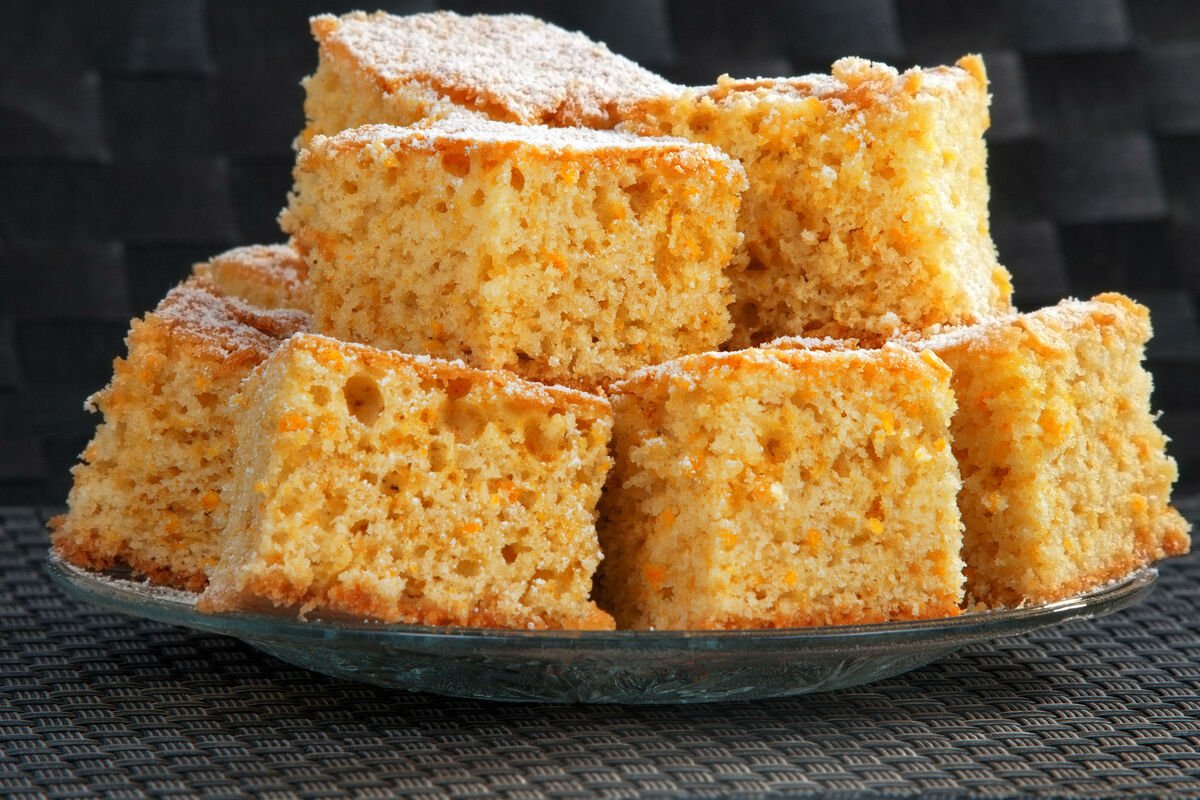 Кекс с персиками