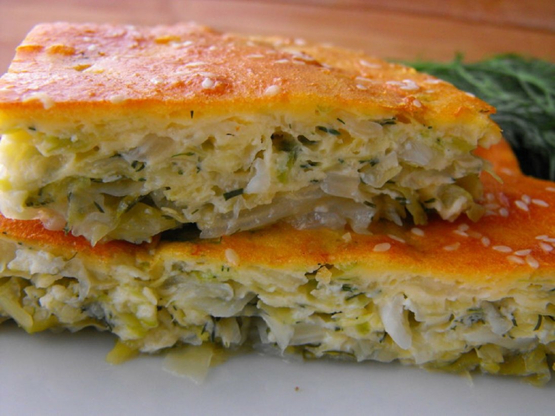 Заливной пирог с капустой