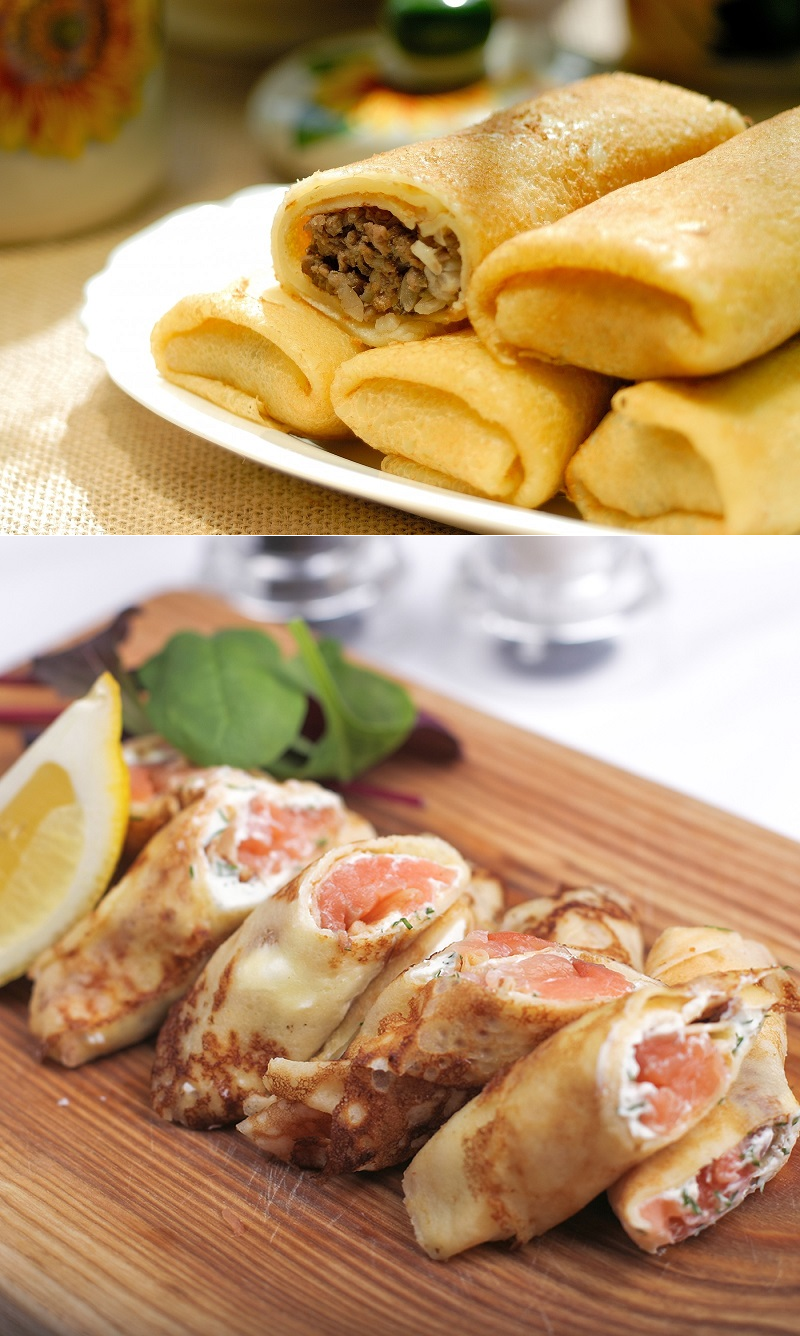 Домашние блинчики с мясом