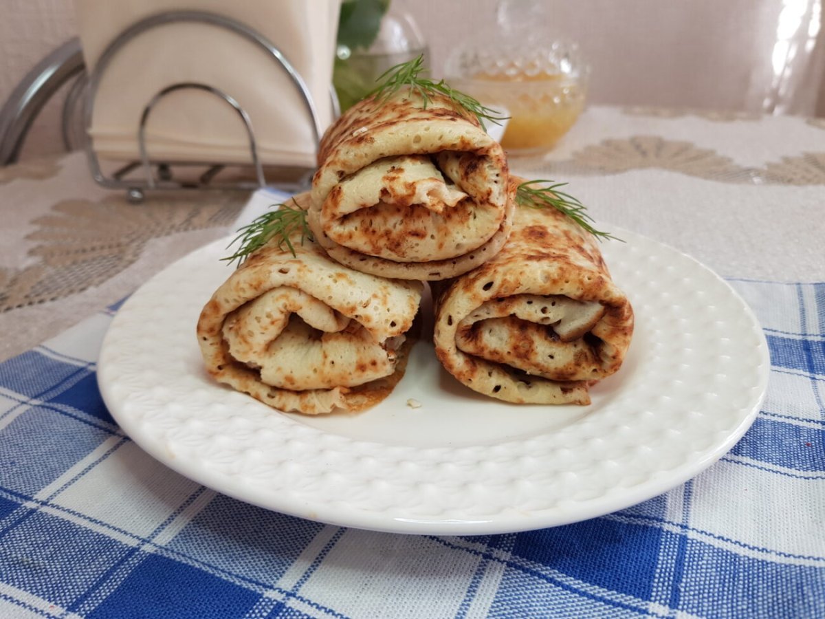 Блинчики с куриным фаршем