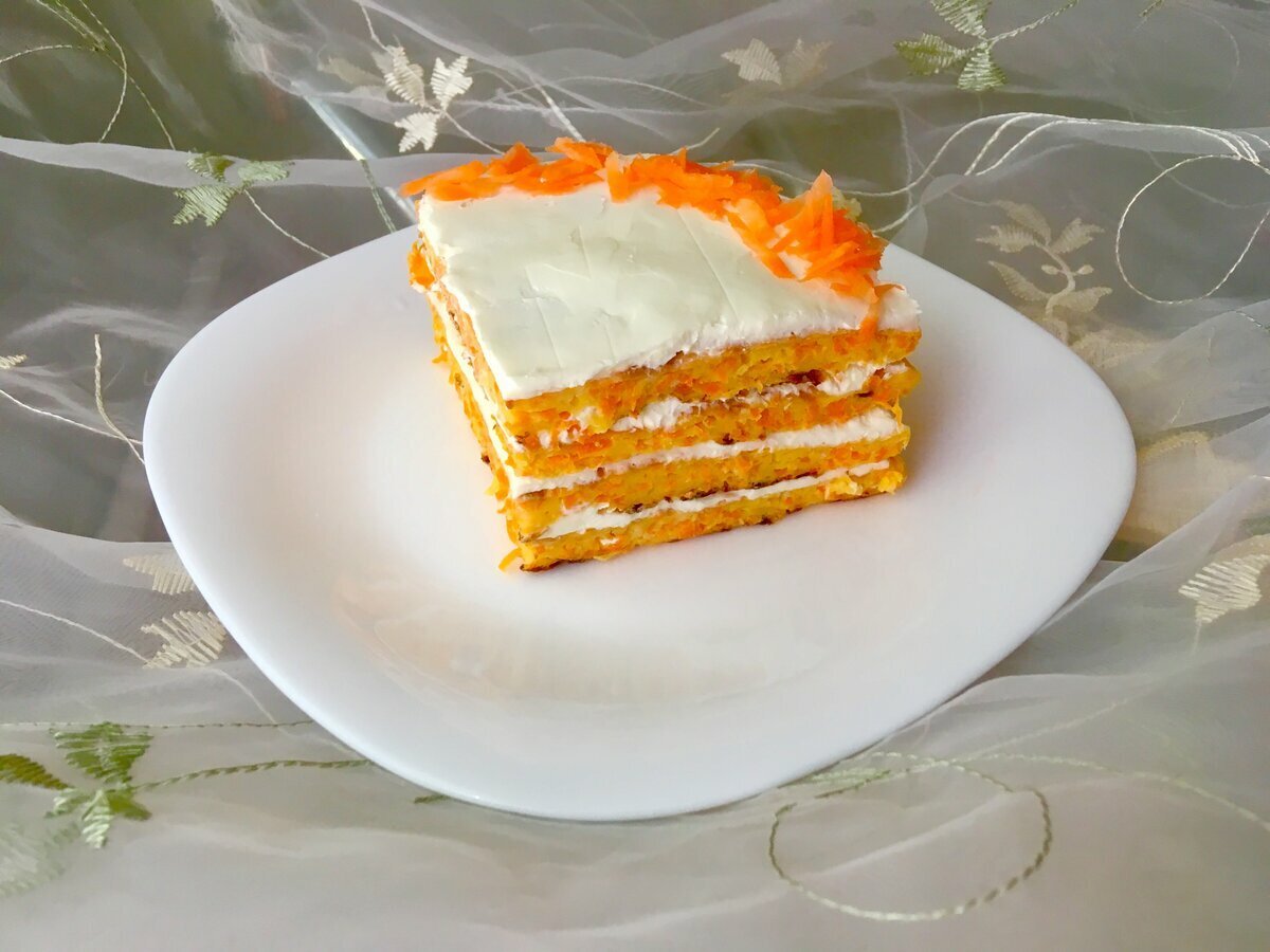 Морковный пирог с грецкими орехами