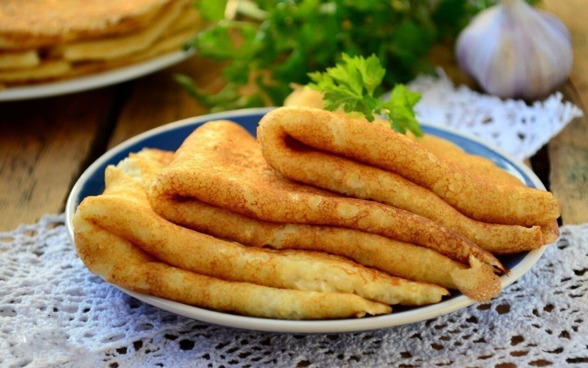 Блины с картофельным пюре