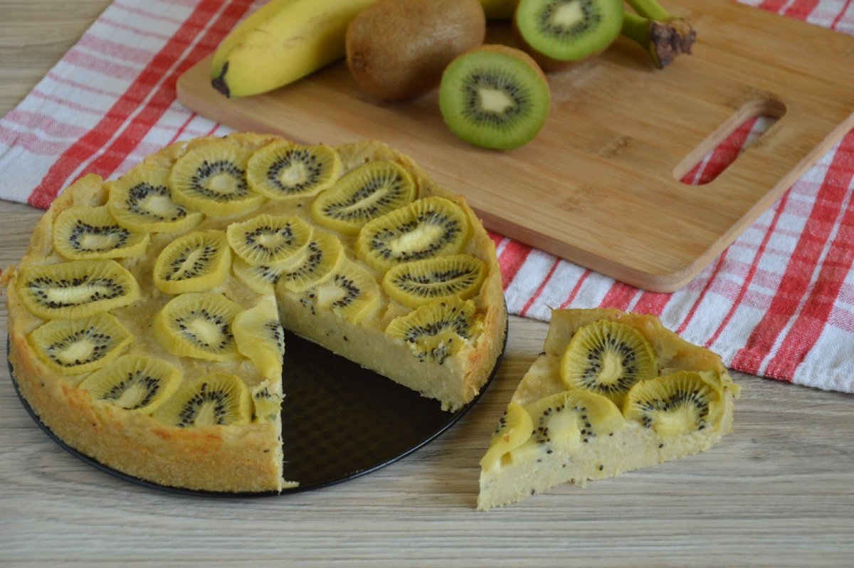 Черничный песочный пирог с черникой