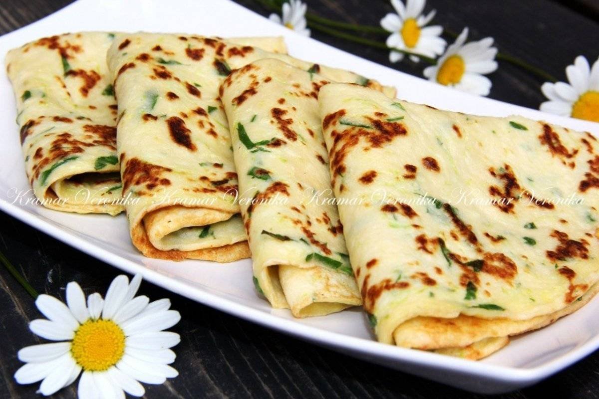 Сырные блинчики с зеленью