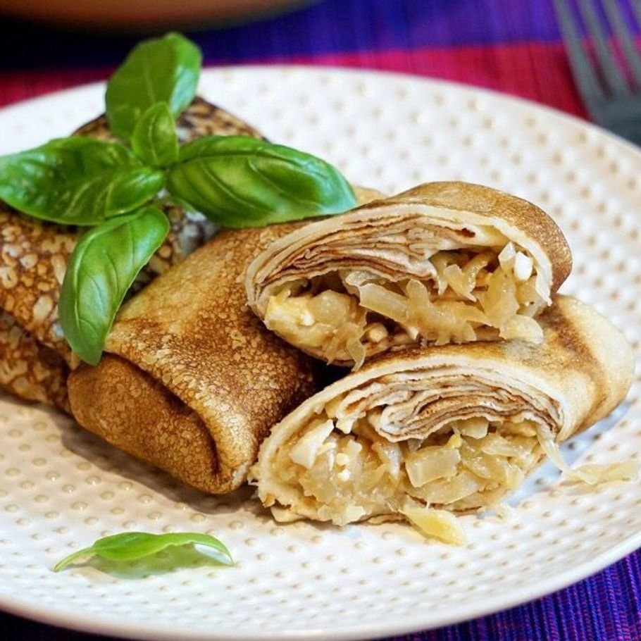Блины фаршированные мясом