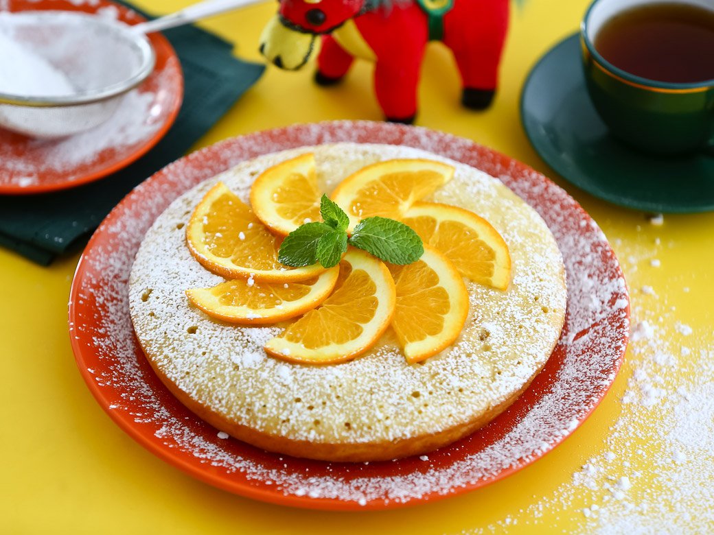 Пирог с яблоками и мандаринами