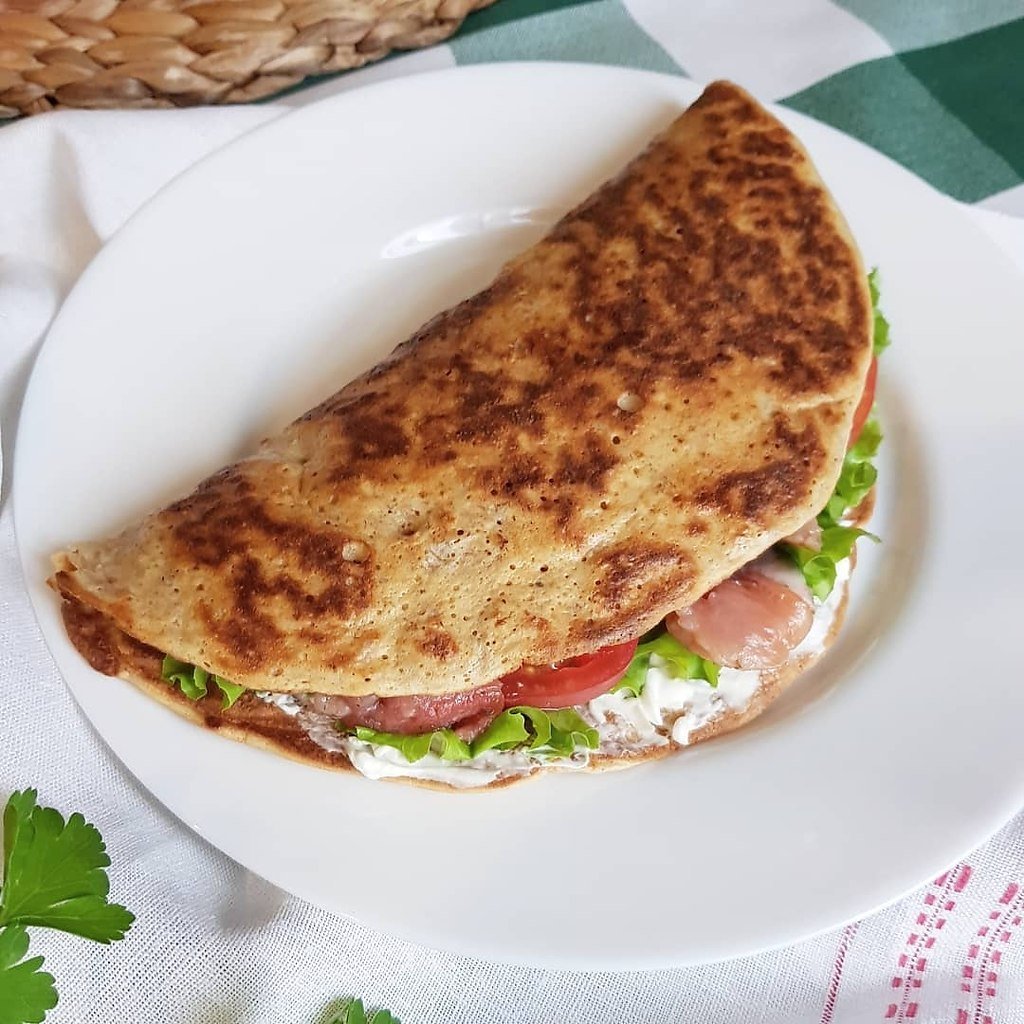 Блины с творожным кремом