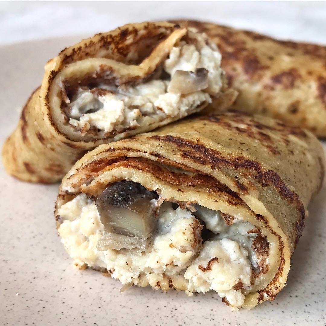 Блины с курицей и грибами