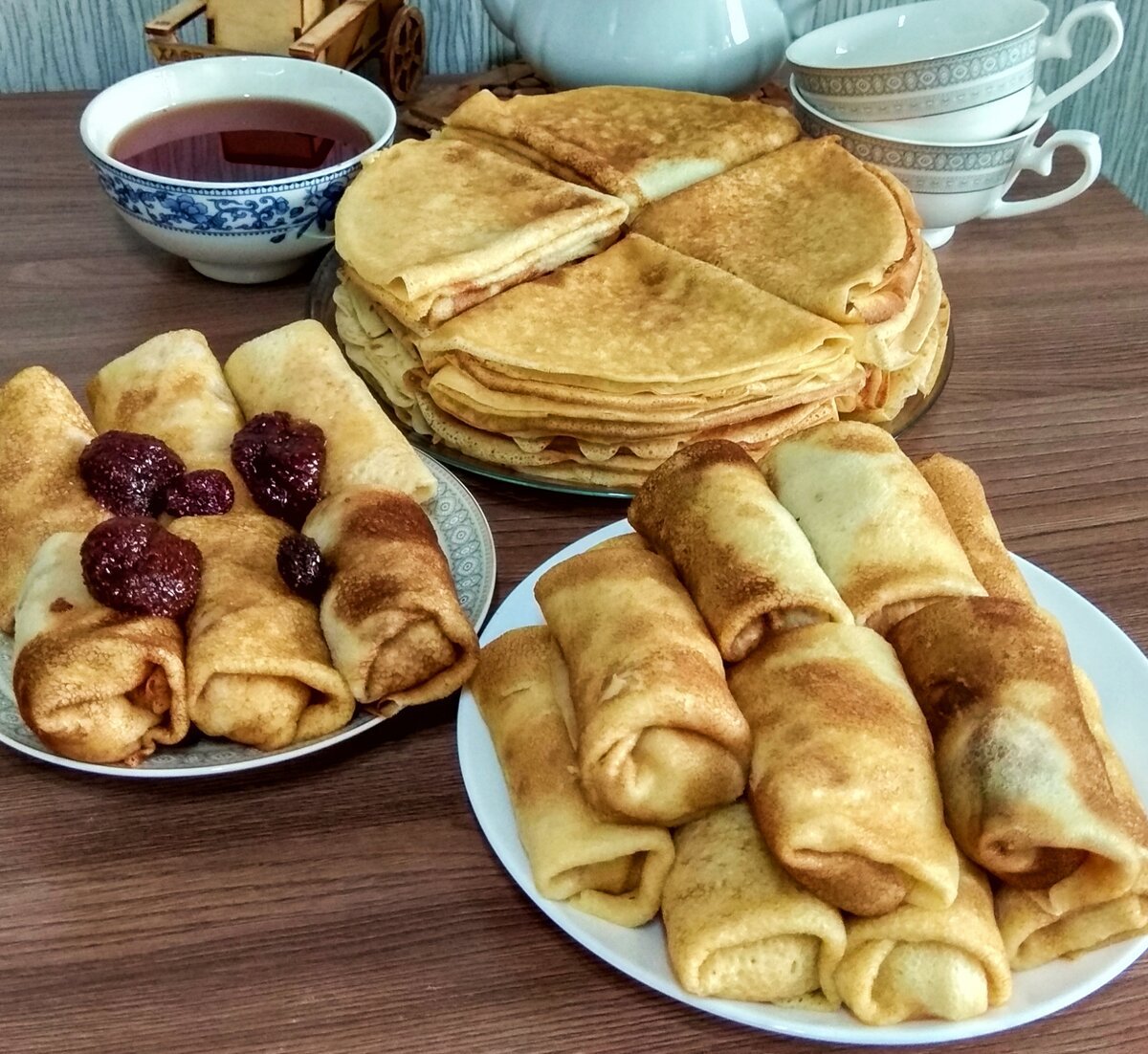 Блинчики с творожным кремом