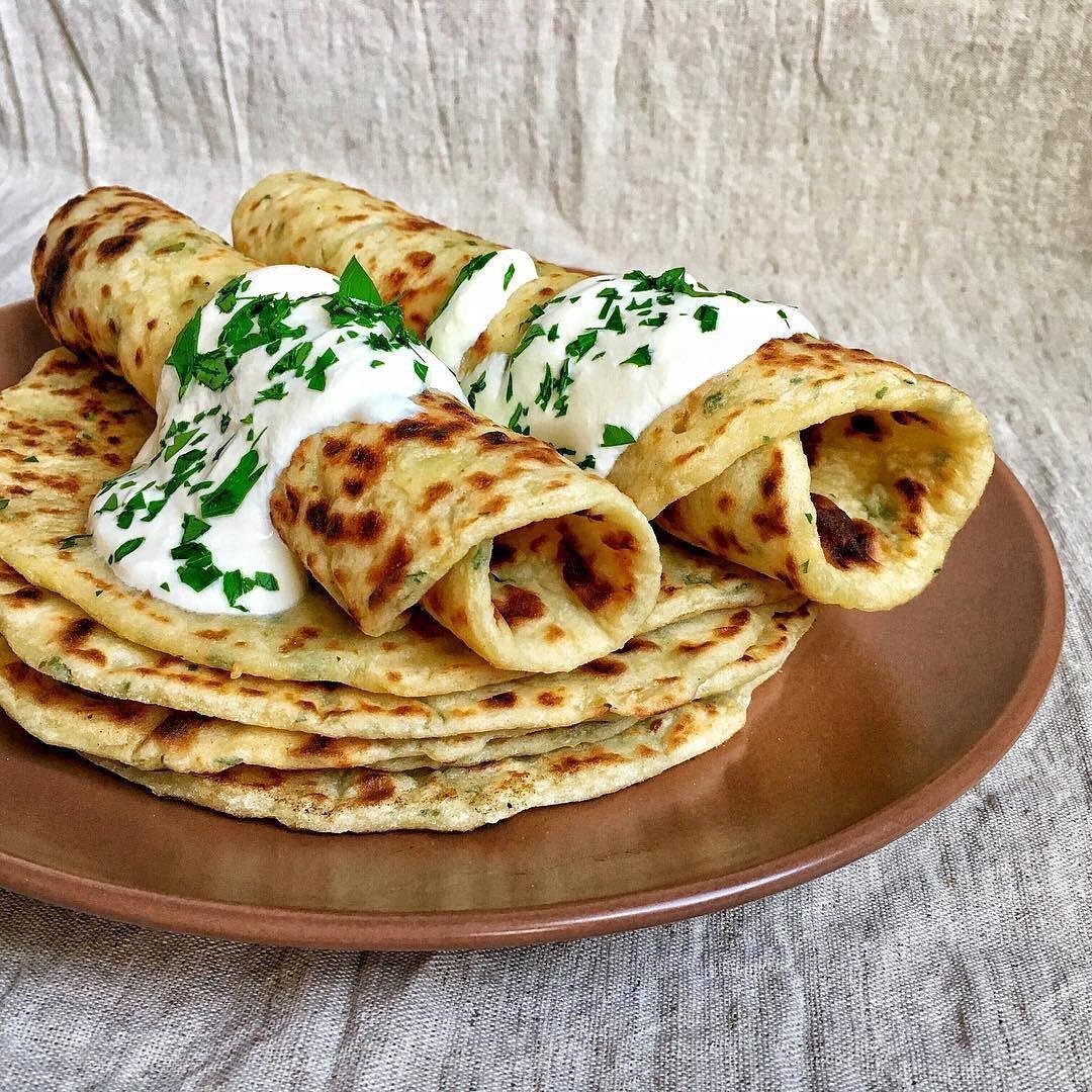 Блинчики с сыром и зеленью