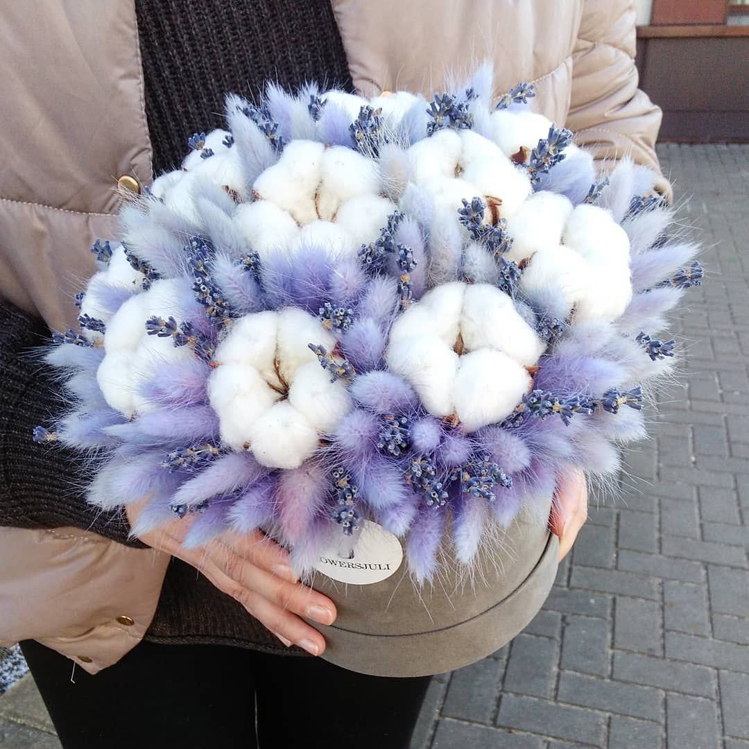 Букет с Ларгусом и хлопком