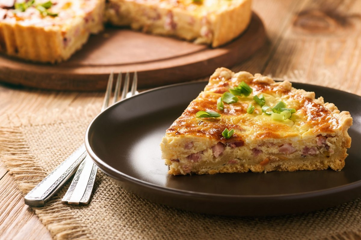 КИШ С грибами и картошкой