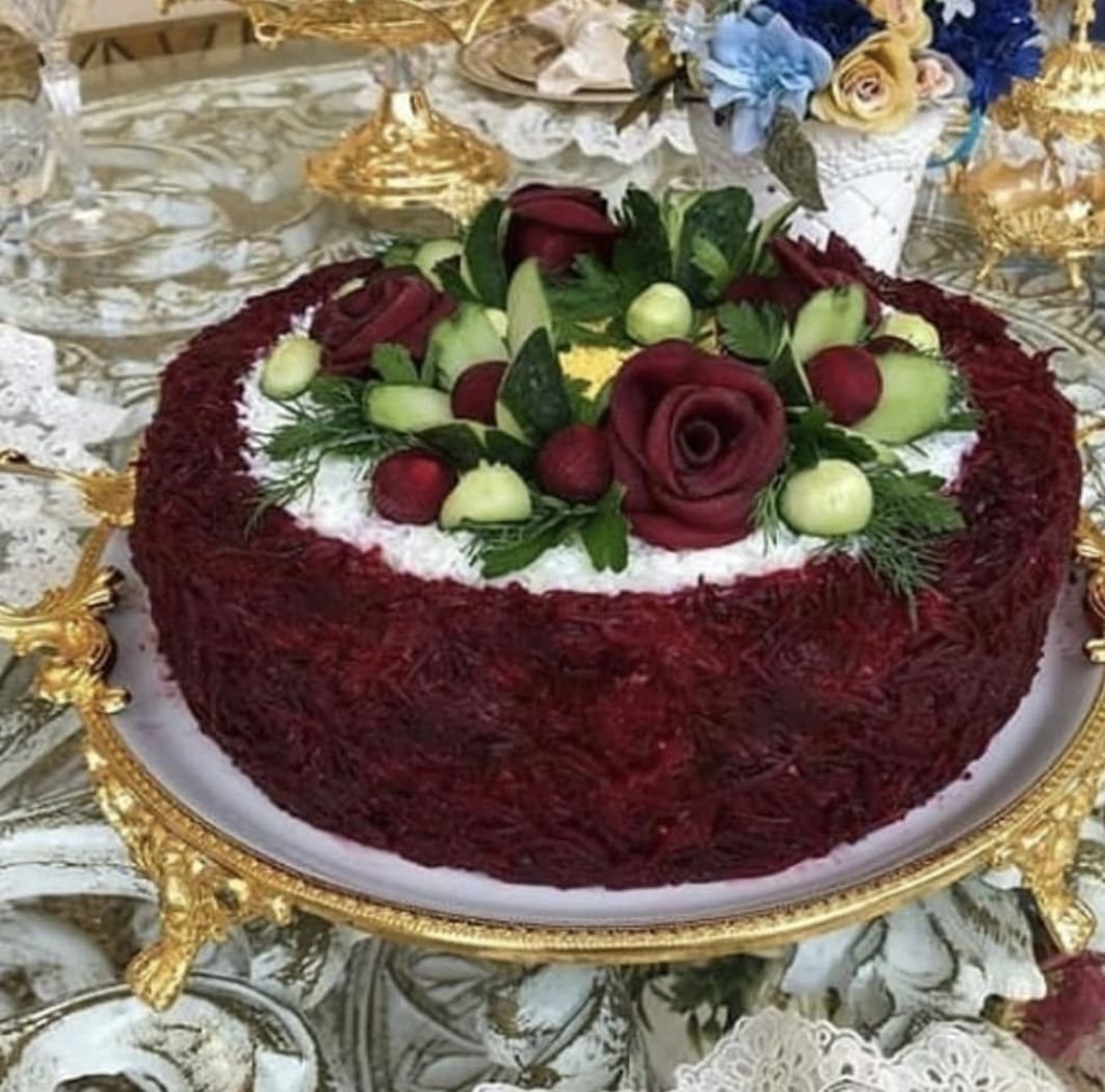 Украшение свадебных салатов