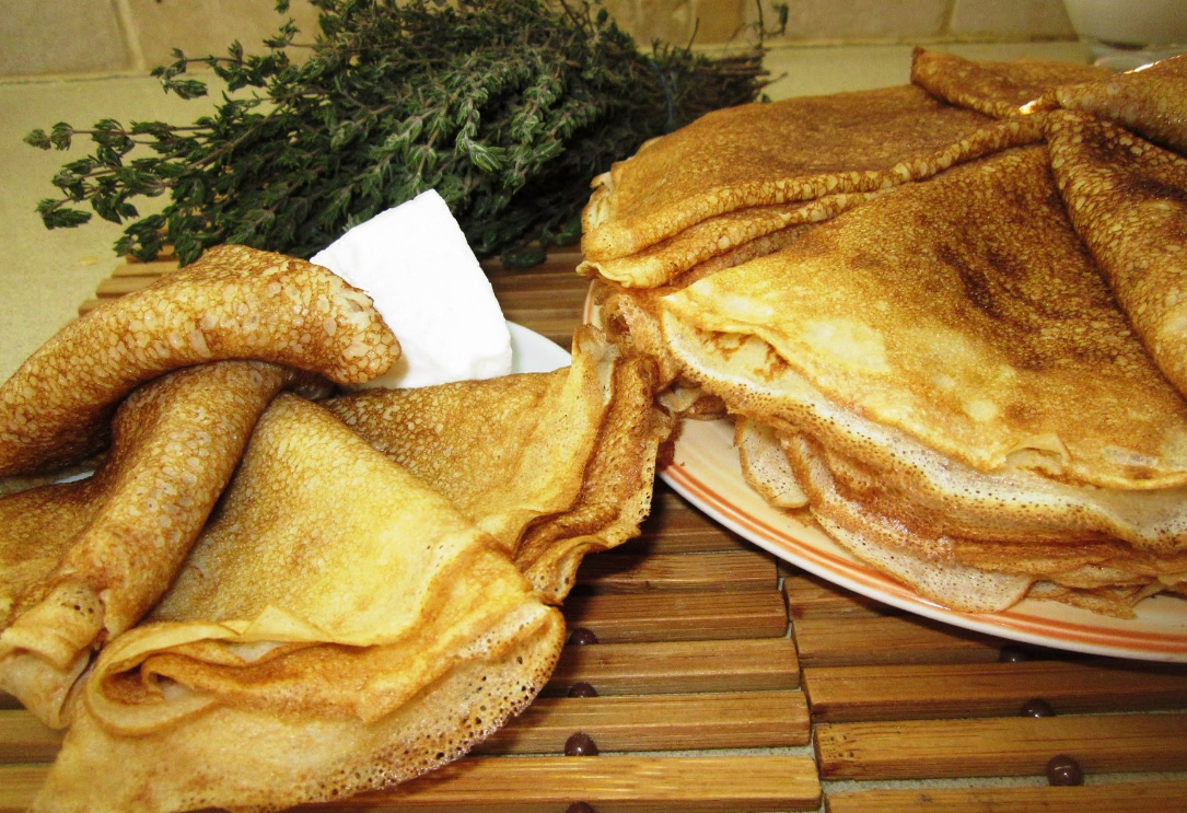 Блинчики на минералке и кефире