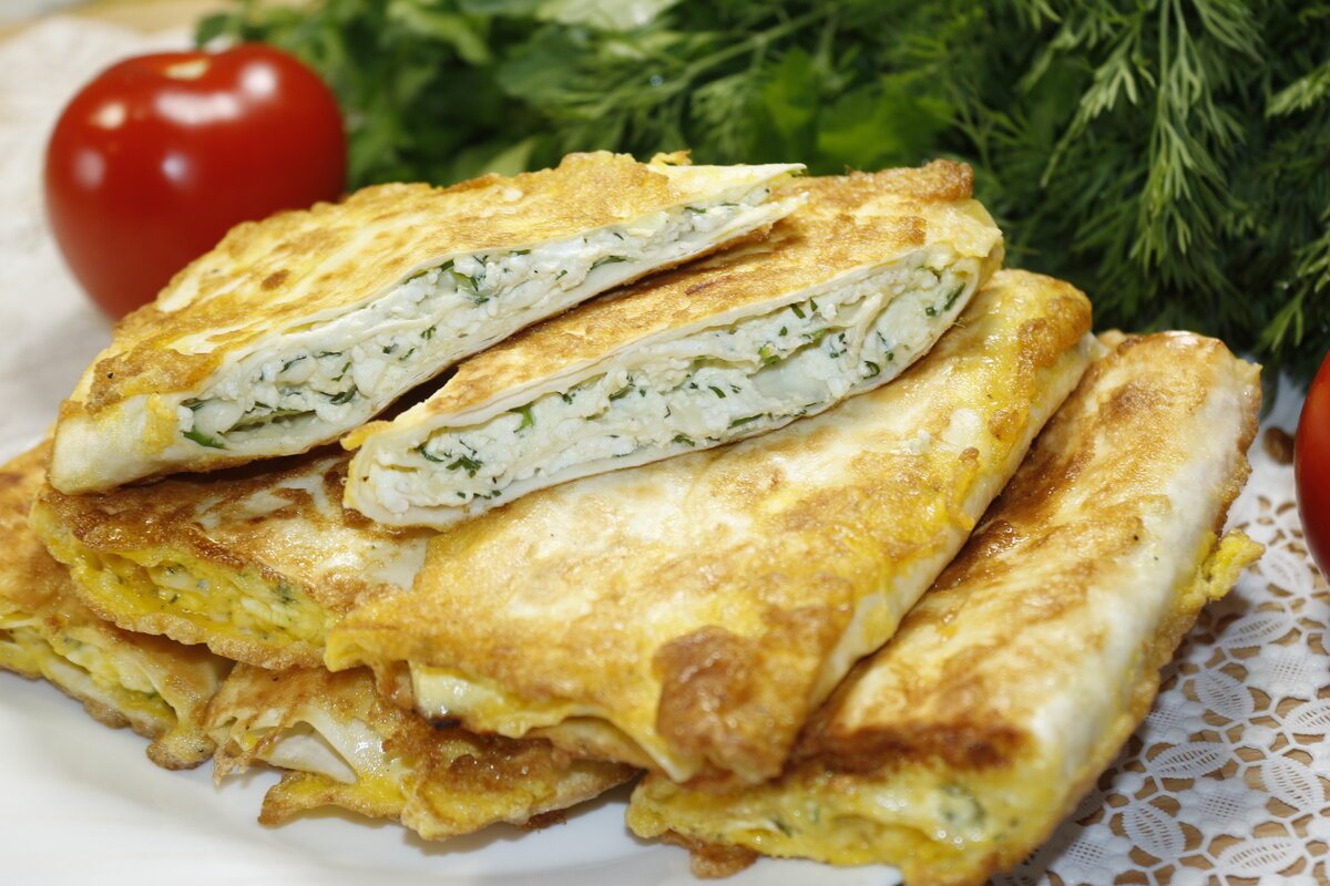 Пирог из лаваша с курицей и сыром