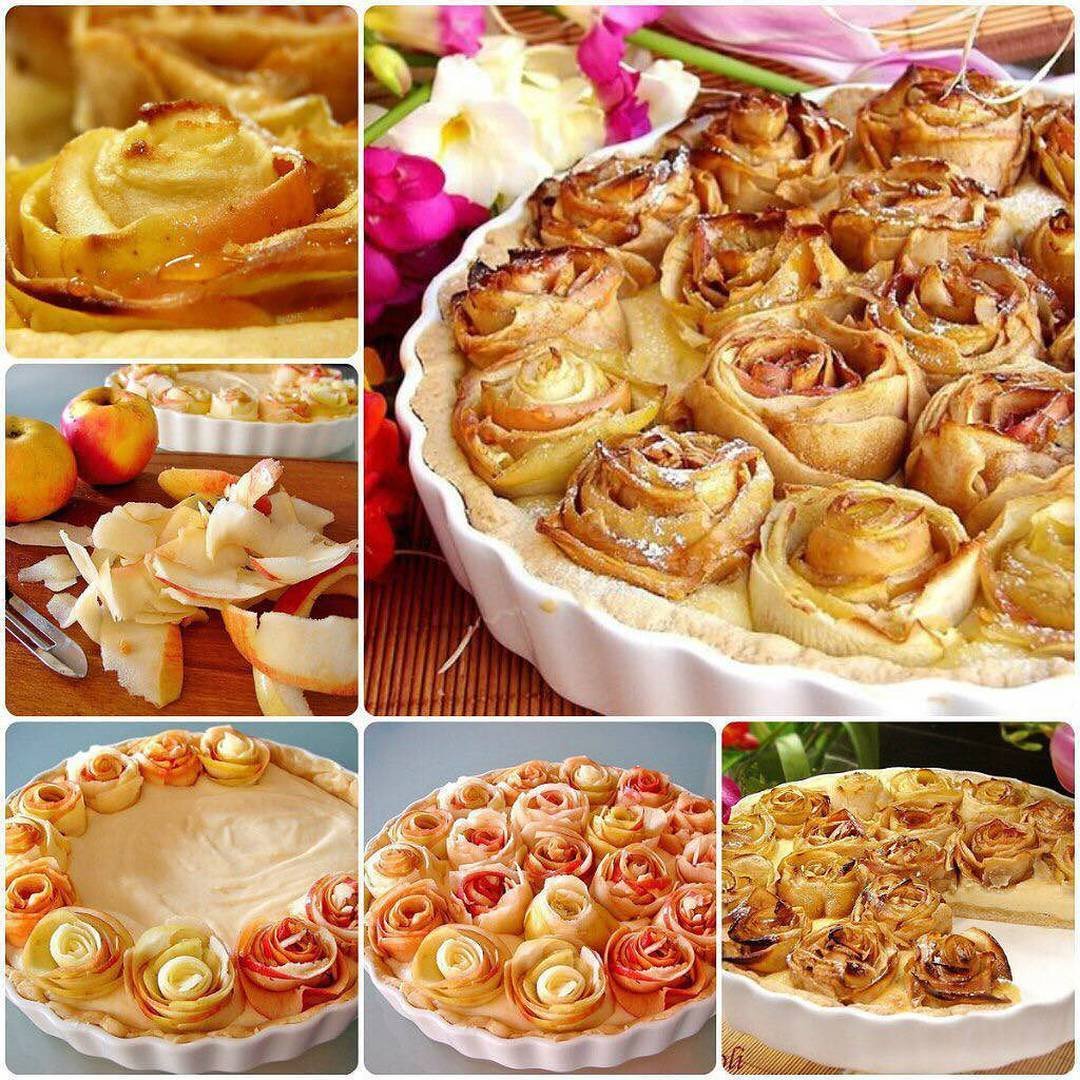 Пирог с яблоками розочками