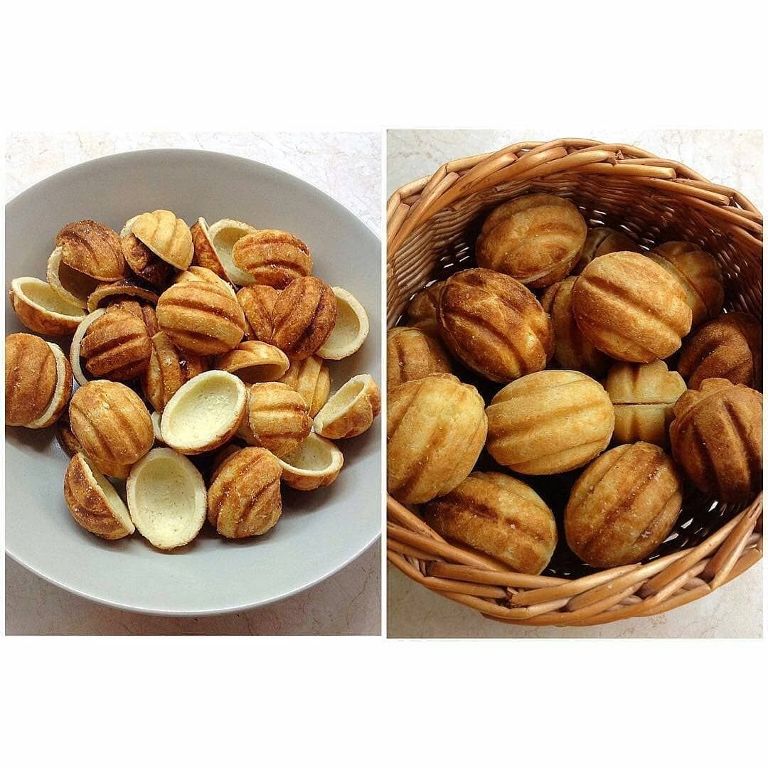 Вафельные орешки со сгущенкой