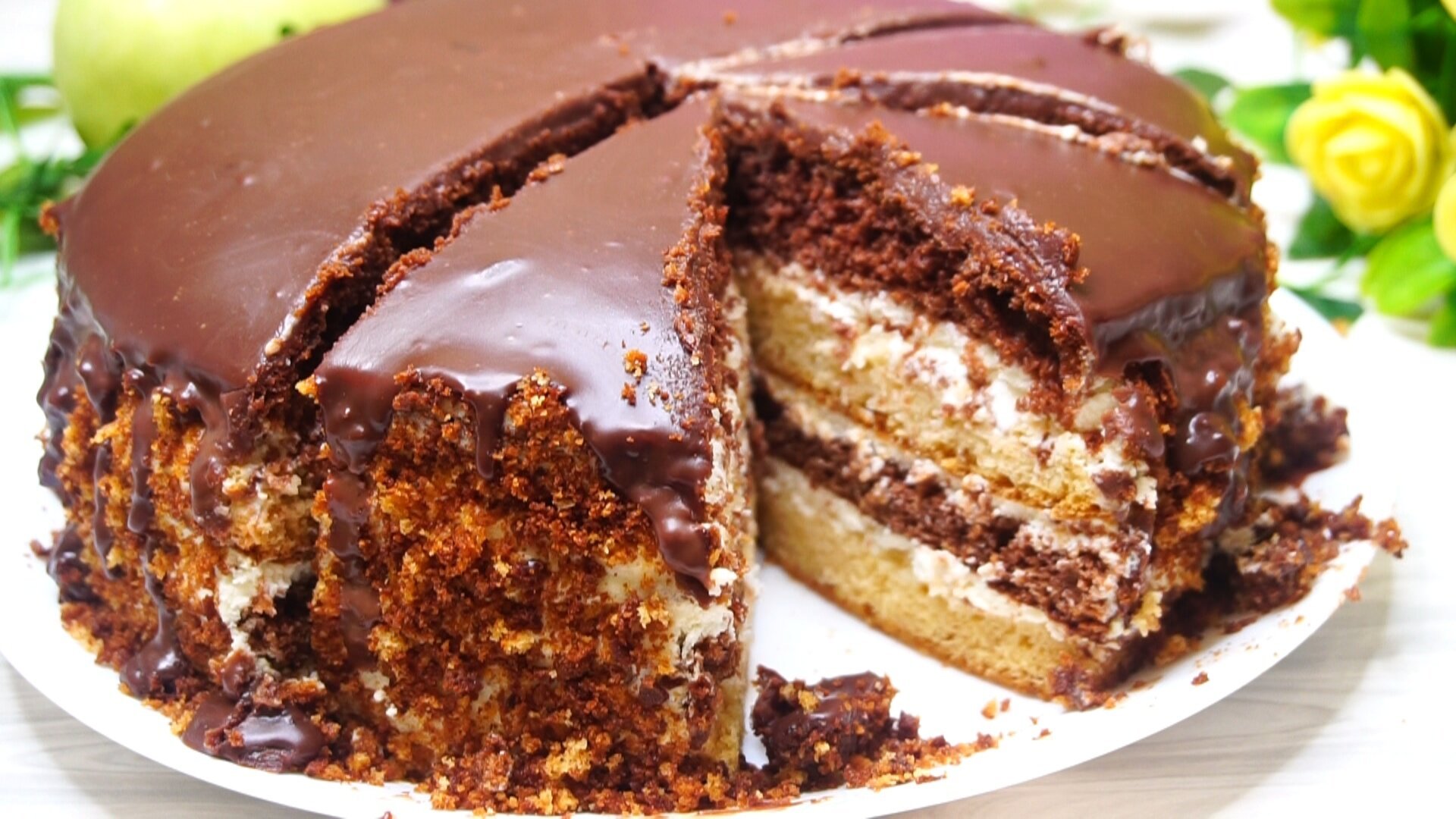 Рецепты тортов ру. Домашние торты. Торт «сметанник». Шоколадный торт.