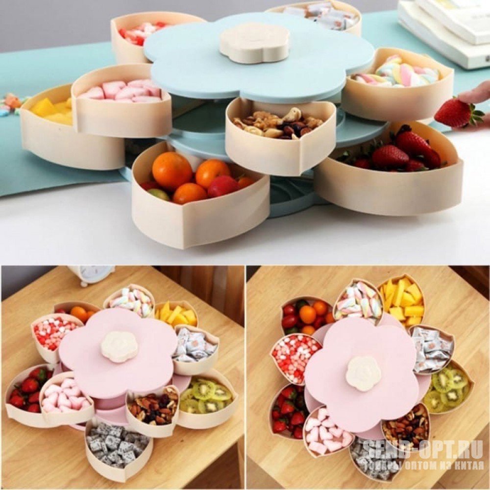 Раздвижная менажница для сухофруктов и конфет Candy Box pattern Rotating