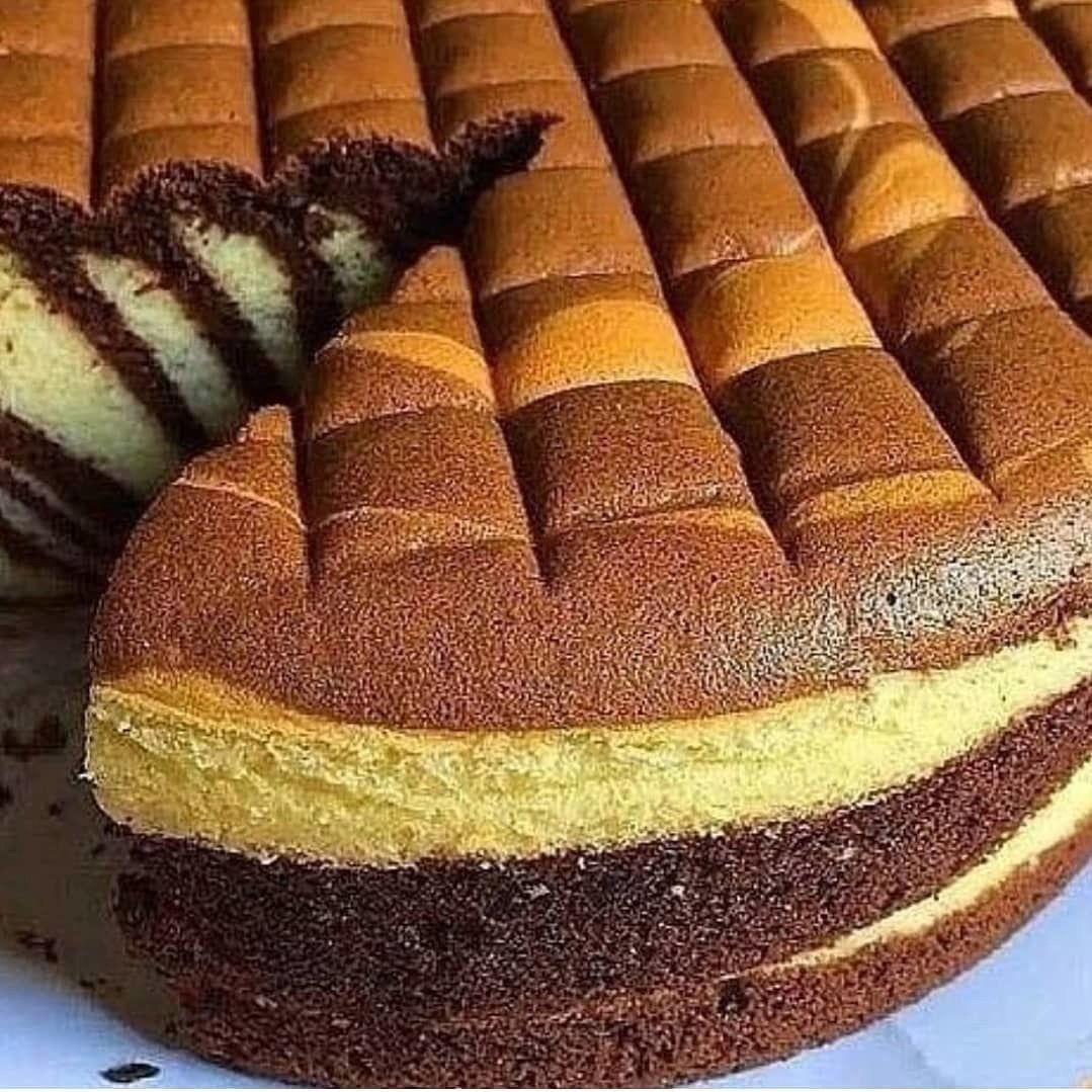 Пирог Зебра без миксера на молоке