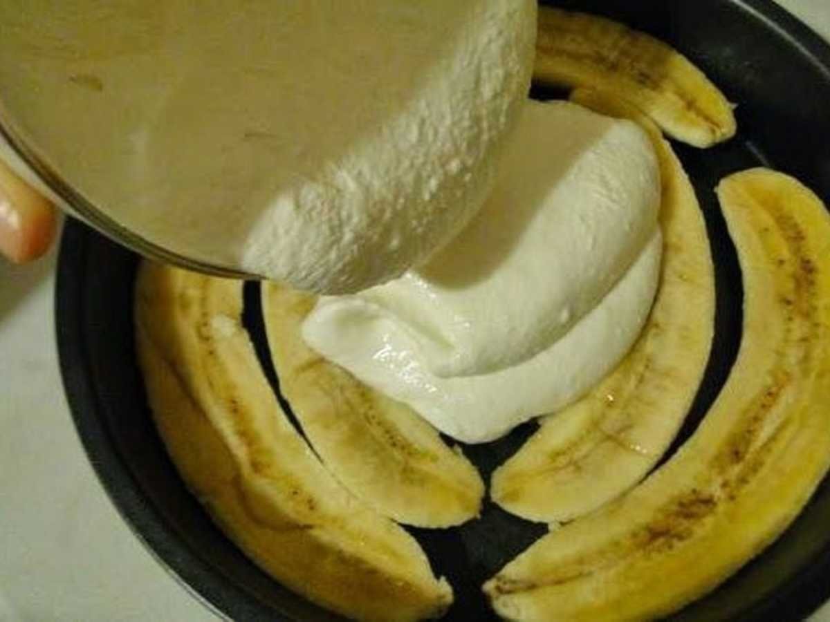 Открытый пирог с бананом