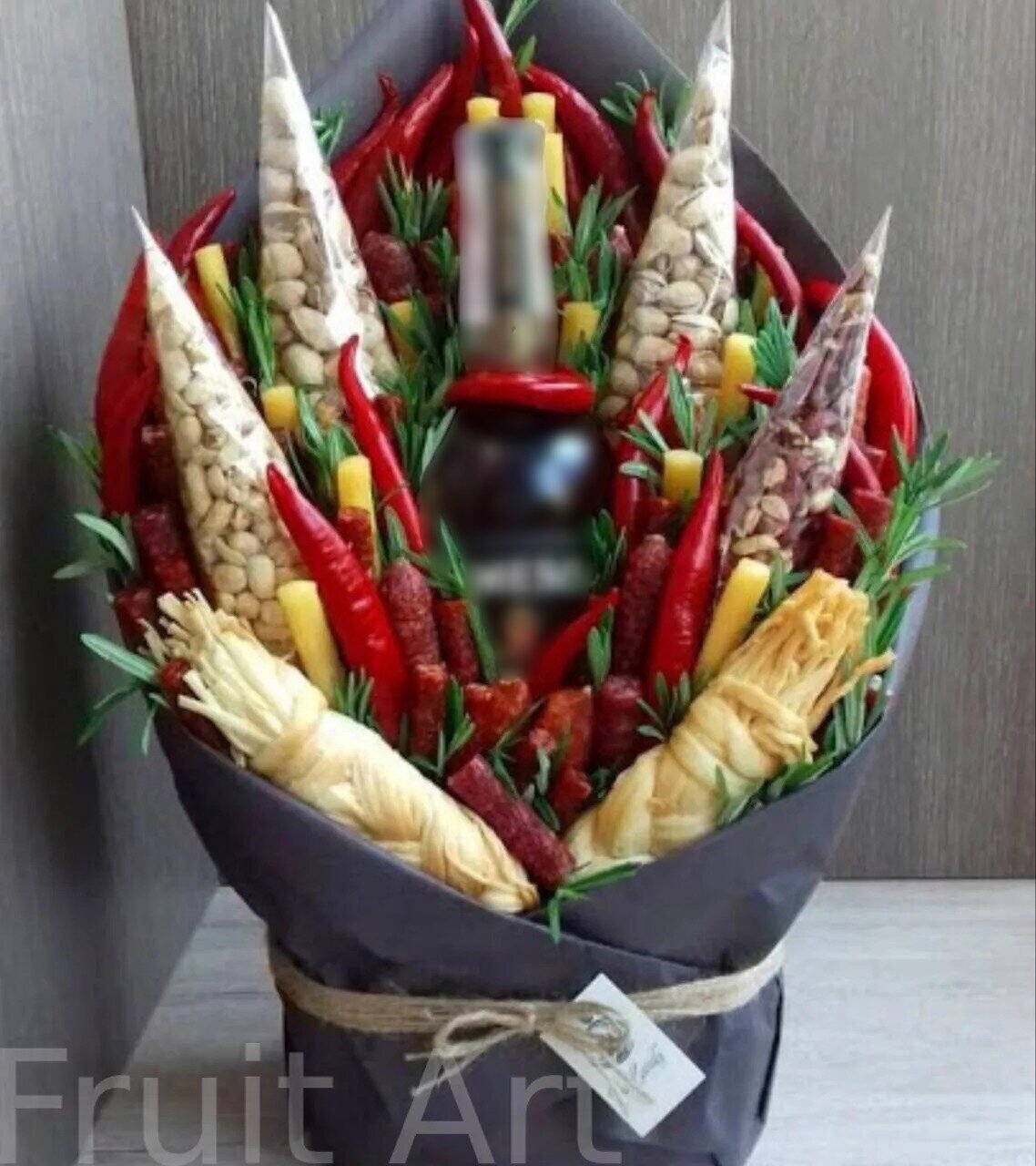 Букет с коньяком для мужчин